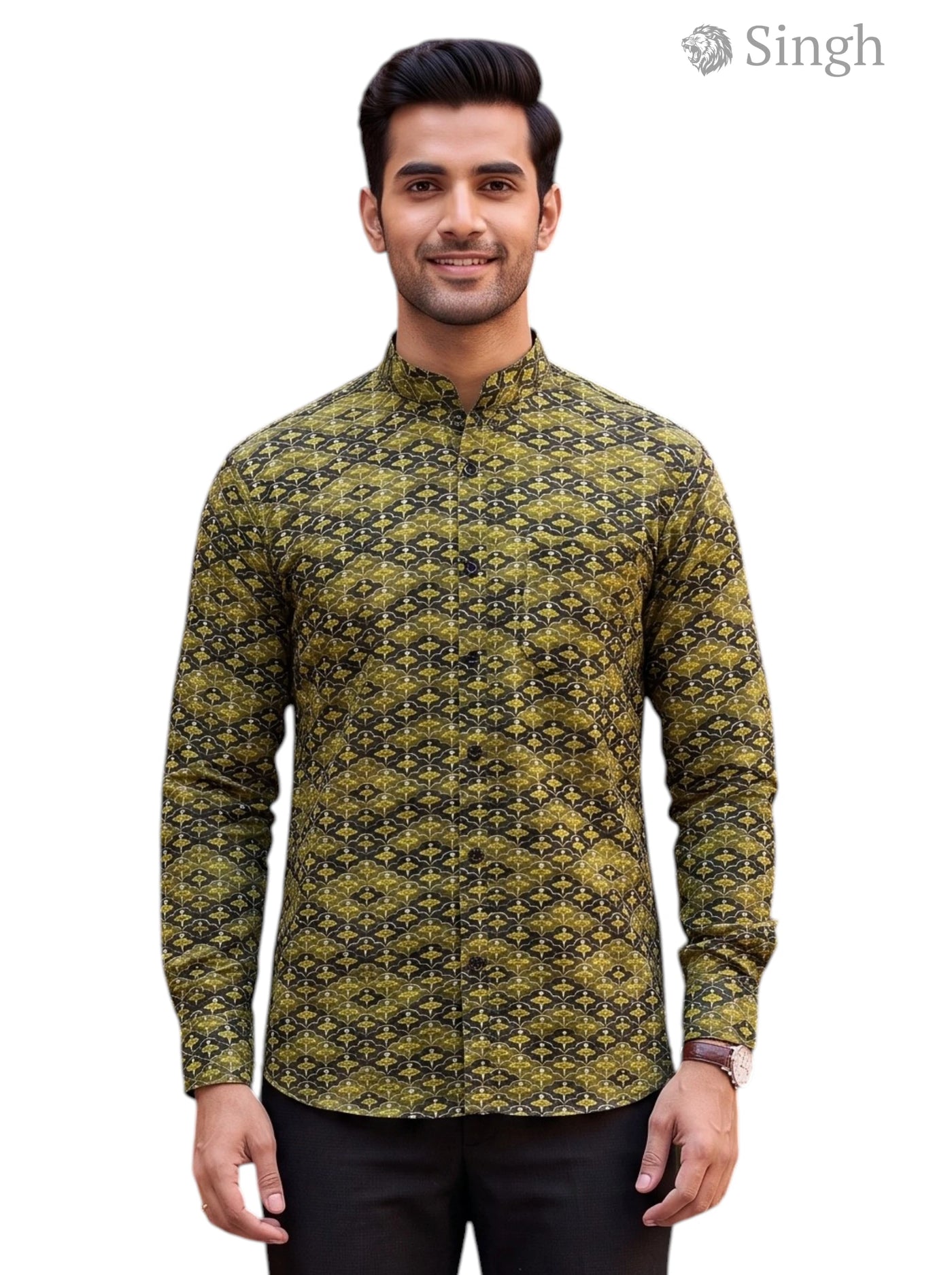 Singh (Mens) Sanganeri Floral-15-110-3