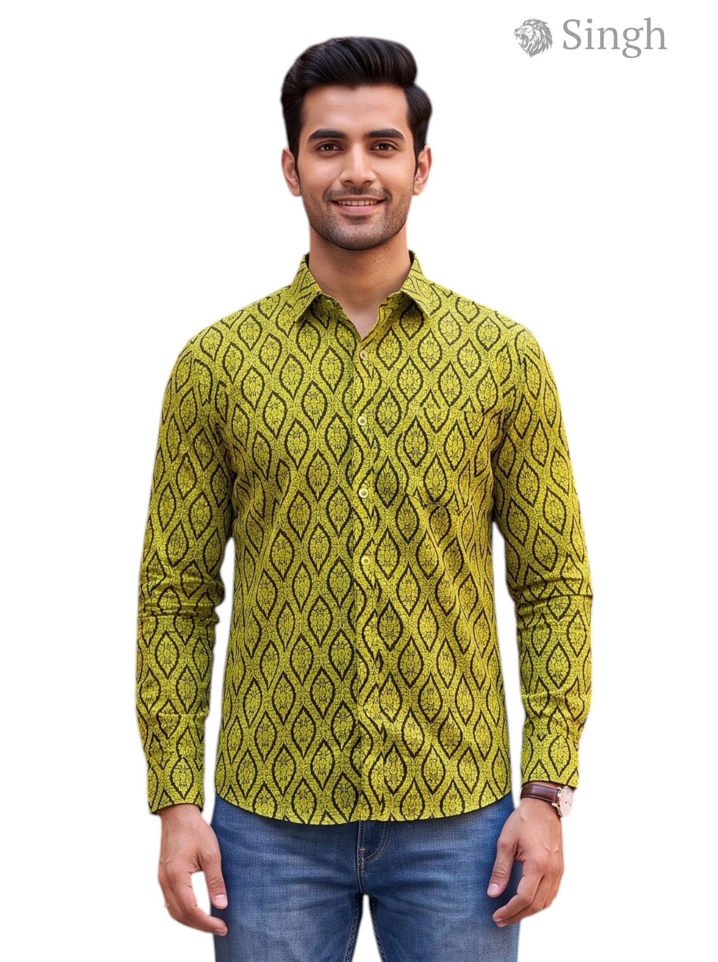 Singh (Mens) Sanganeri Floral-15-110-2