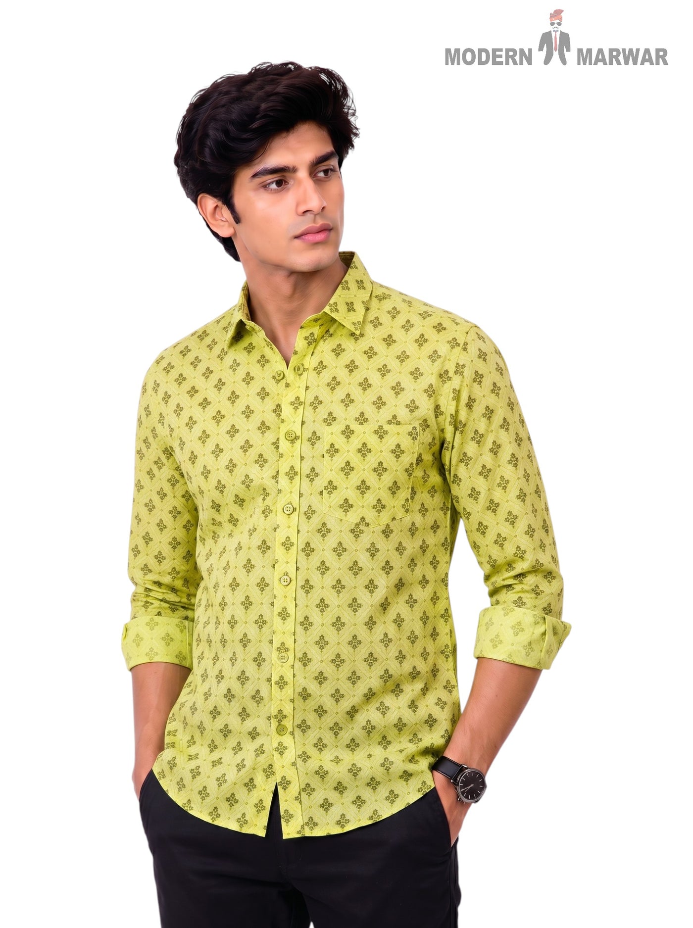 Singh (Mens) Sanganeri Floral-15-108-5