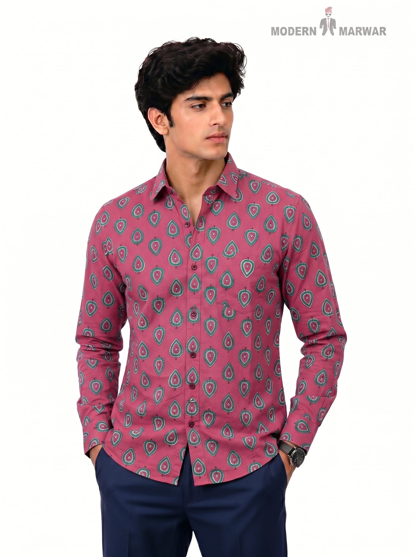 Singh Mens Sanganeri Floral-15-106-1
