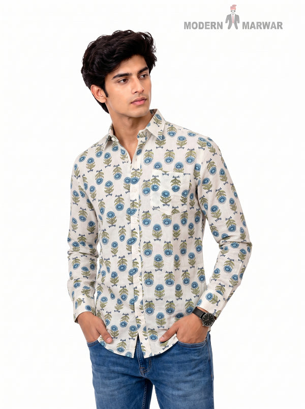 Singh Mens Sanganeri Floral-15-107-7