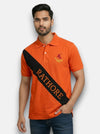 M'TSHIRTS in orange cotton fabric, front angle featuring jodhpur logo t-shirts design