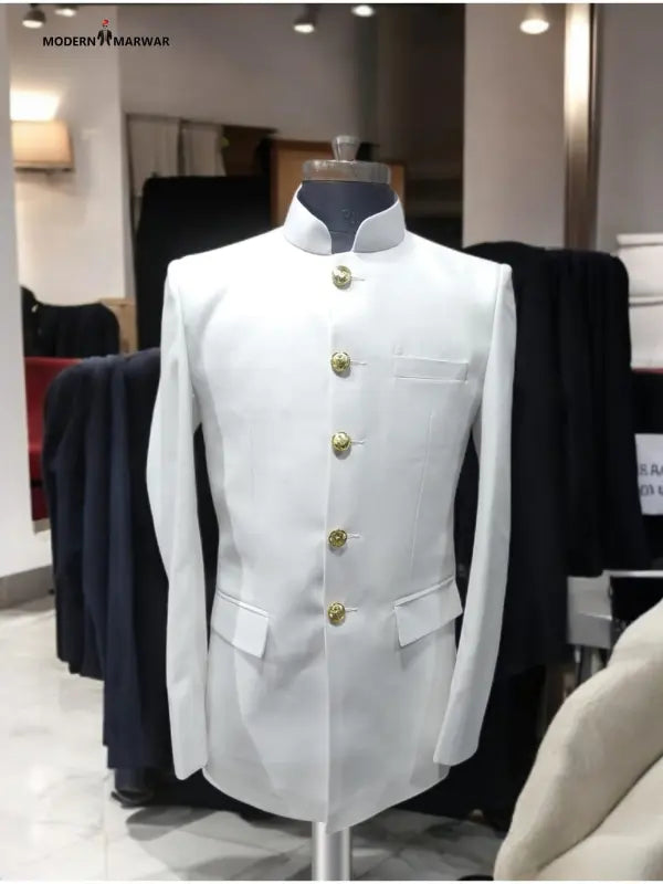 JODHPURI SUIT-12-5001-8 - 34 / White