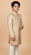 K JUDHPURI SUIT-999 in gold for boys, perfect kids achkan for wedding ceremonies