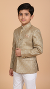 K JUDHPURI SUIT-999 in gold for boys, perfect kids achkan for wedding celebrations