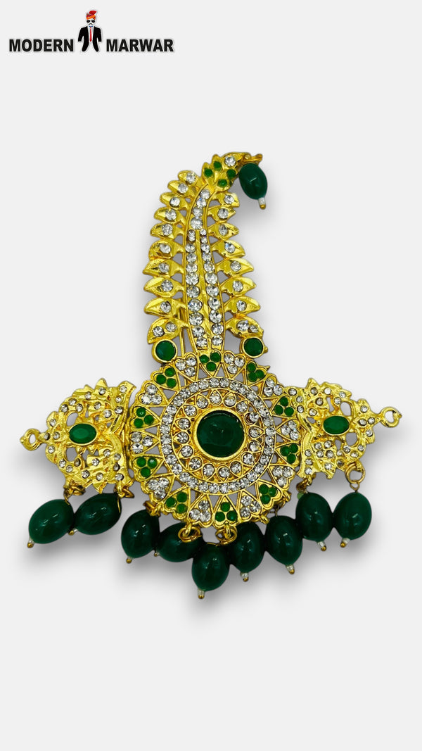 M HAND USE green and gold decorative embellishment with intricate design featuring KILNGI-3101-36