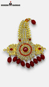 M HAND USE golden jewelry with red beads and stones, featuring KILNGI-3101-36 design