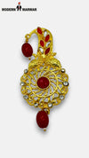 M Hand Use Gold Decorative KILNGI-3101-39 with Red Stones and Intricate Design