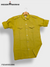 Modern Marwar Linen men's shirt in mustard yellow with button closures and chest pockets