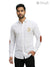 M White Cotton Shirt with Horse Logo S-25-5042-HORSE and Brown Elbow Patches