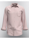 Modern Marwar luxury men's shirt in red and white stripes with a classic fit and pocket detail