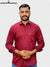 Stylish men's maroon shirt made of lycra fabric material for comfortable everyday wear