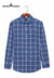 Men's blue checkered shirt by Modern Marwar featuring a classic collar and button details