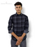 Men's checkered shirt by Modern Marwar in black and gray with a stylish fit