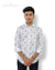 SINGH men's designer white checked shirt with floral print worn by male model