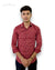 Modern Marwar men's floral shirt in burgundy with intricate floral patterns for a stylish look