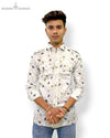 Men's floral shirt from Modern Marwar with a trendy design and slim fit for casual wear