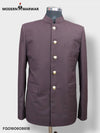 Stylish Modern Marwar Mens Jodhpuri Coat in deep maroon with elegant buttons and a tailored fit