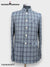 Mens Jodhpuri Coat in blue plaid with a mandarin collar and decorative buttons by Modern Marwar