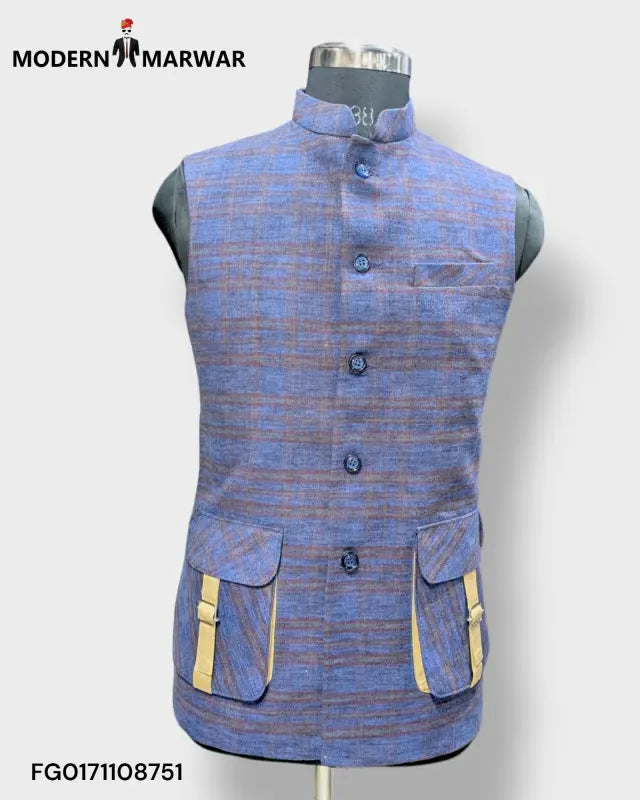 MEN’S SIMPLE KOTI CHEX-174-01 - M Nahru Jacket