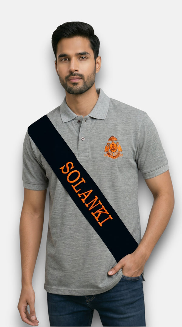 Men's Solanki Lobo T-Shirts in Grey Cotton with Stylish Embroidered Design