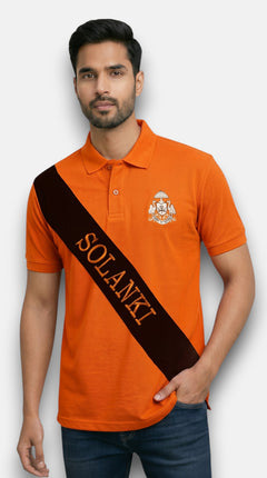 Men's Solanki Lobo T-Shirts in bright orange cotton with a stylish design