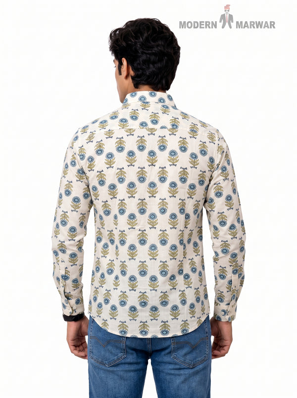 Singh Mens Sanganeri Floral-15-107-7