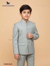 Stylish kids Jodhpuri suit in light grey by CHOTTE BANNA, perfect for festive occasions