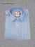 Modern Marwar men's striped formal shirt in light blue with a classic collar and chest pocket