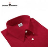 Premium men's shirts in red by Modern Marwar featuring a classic collar and buttoned design