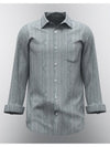 Modern Marwar premium men's striped shirt in gray with a classic collar and long sleeves