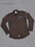Brown Rajputana men's shirt by Modern Marwar with embroidered patches and button-down design