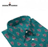 Sanganeri print men's shirt by Modern Marwar with vibrant teal color and stylish design