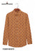 Sanganeri print men's shirt by SINGH with traditional floral design in yellow and maroon colors