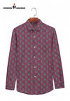 Modern Marwar Sanganeri print men's shirt in vibrant colors with classic collar design