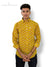 Modern Marwar Sanganeri print shirt in yellow with intricate floral patterns for casual wear