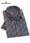 Blue Sanganeri shirts for men by Modern Marwar featuring vibrant floral patterns