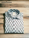 Stylish casual shirt men by Modern Marwar featuring a paisley print design on a light background