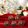 Set of five decorative buttons featuring traditional button designs with intricate patterns