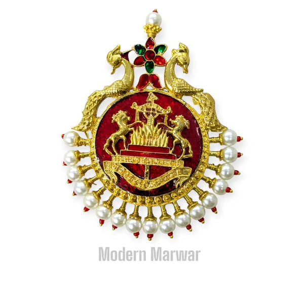 Elegant traditional sarpech for weddings adorned with pearls and intricate designs