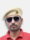 Default off white Beret Cap & Bhati Lobo Combo worn by a model with sunglasses