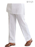 Man's white cotton PAYJAMA-115-1-38 seen from the side, perfect for casual and festive occasions