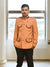 Modern Marwar premium men's hunting coat in orange with stylish pockets and buttons for outdoor adventures