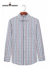 Modern Marwar premium men's striped shirt in blue and white with button-up design