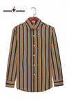 Modern Marwar premium men's striped shirts in yellow and blue with a stylish design and button closure