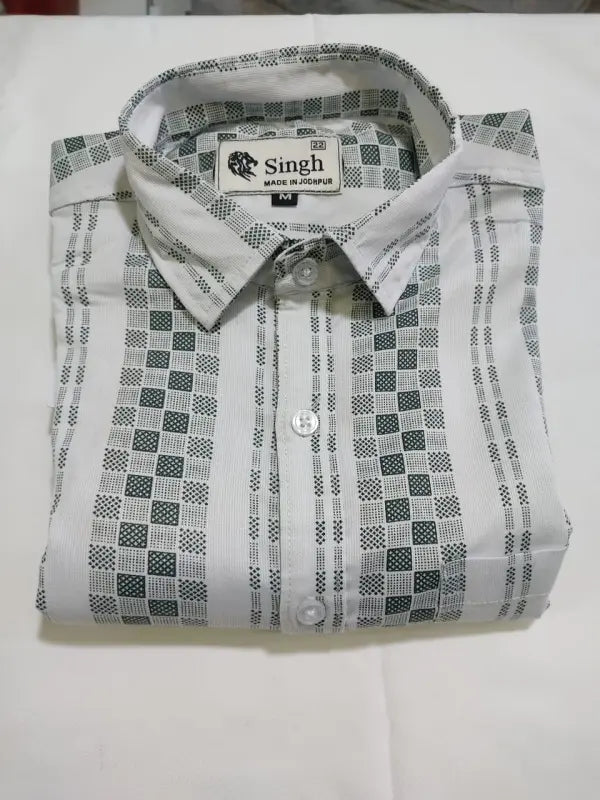 Folded premium popcoorn shirts Modern Marwar in a stylish checkered pattern