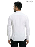 Shirting white cotton fabric back view by SINGH for a stylish look