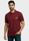 M'TSHIRTS in maroon cotton, front view with Rathore logo, casual style for everyday wear