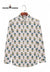 Sanganeri print men's shirt from Modern Marwar with intricate floral patterns in blue and green