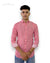 Sanganeri print men's shirt in pink with a stylish pattern, perfect for casual or formal wear